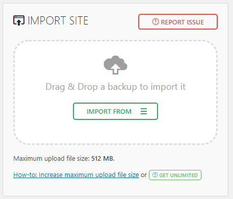 import an existing site on FLATsite