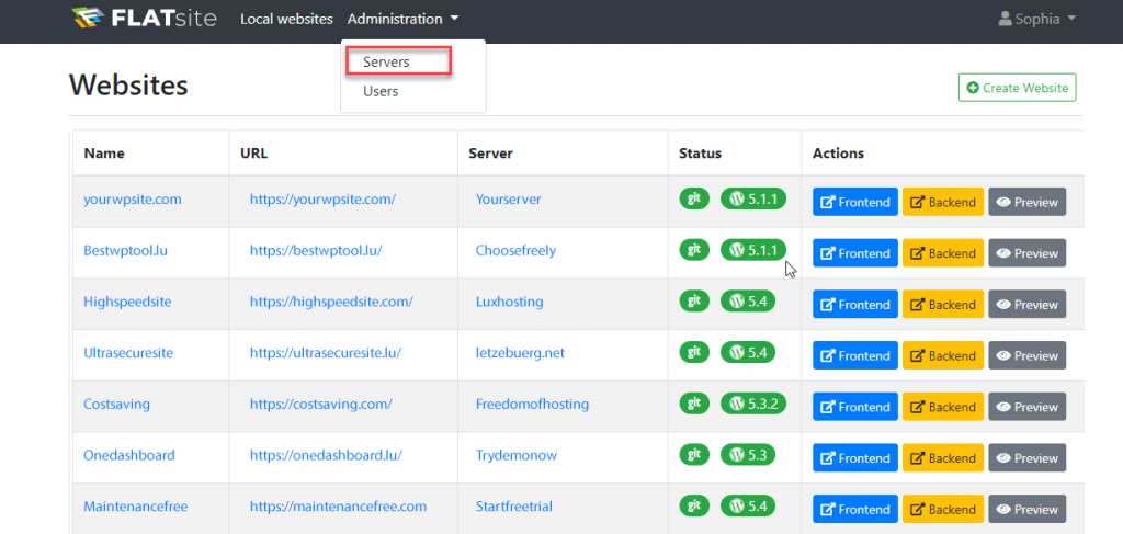 set up deploy servers on FLATsite