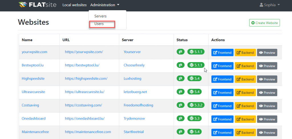 how to setup a new user on FLATsite