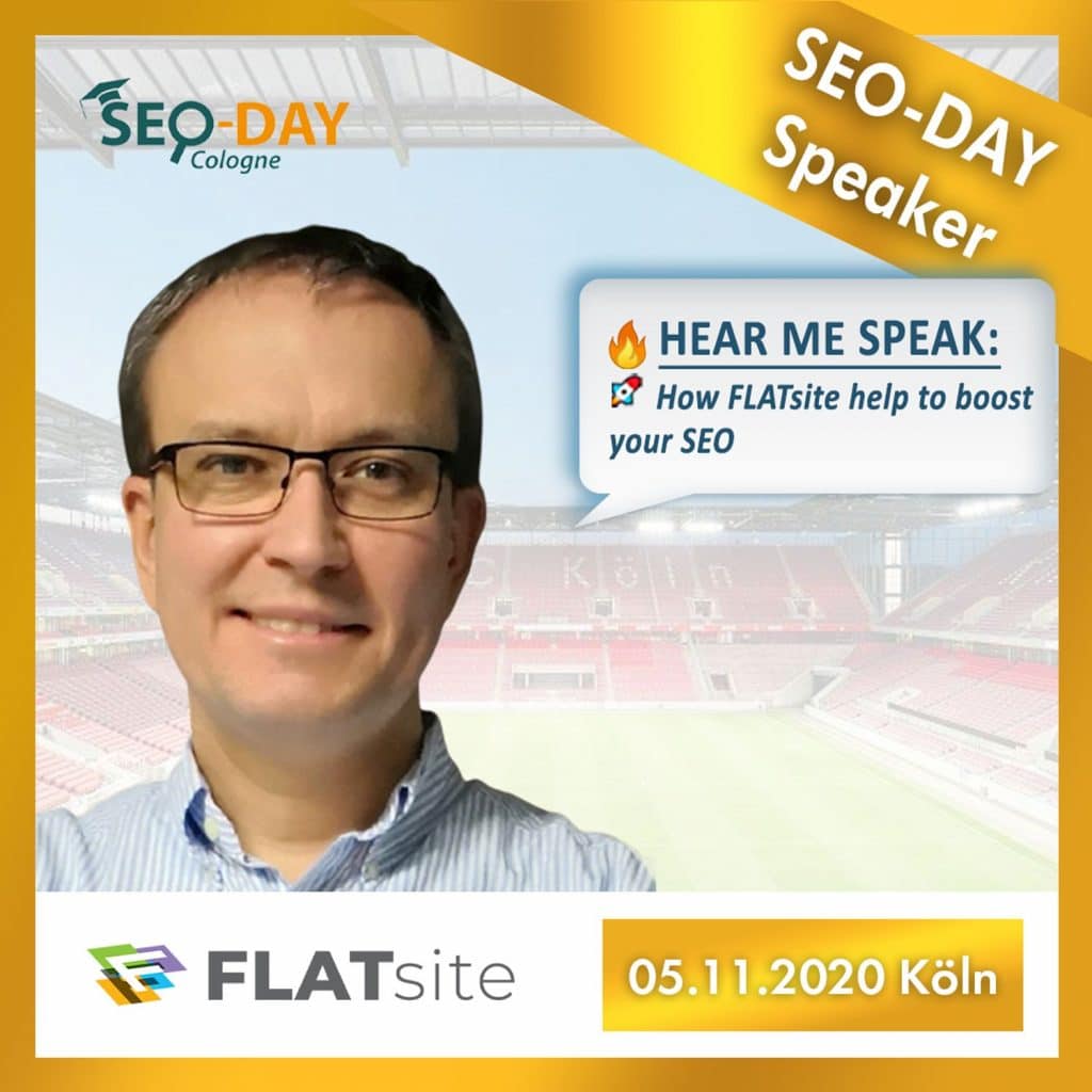 FLATsite Speaker presentation of SEO Day in Cologne