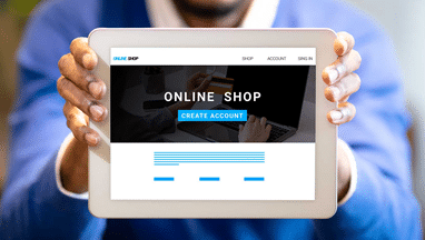 Online shop on tablet