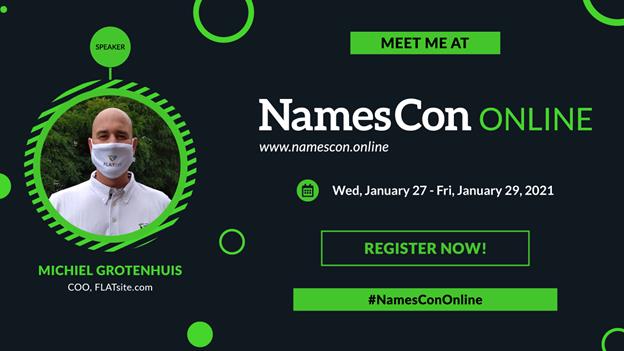 Namescon invitation to FLATsite's presentation