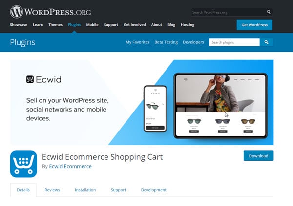 Ecwid ecommerce wordpress plugin