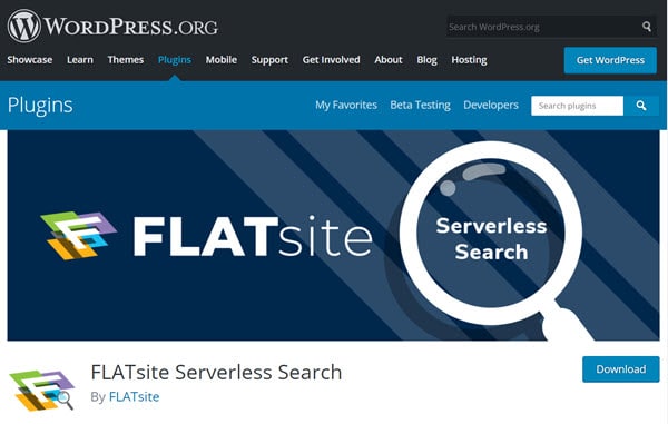 serverless search on WP plugins